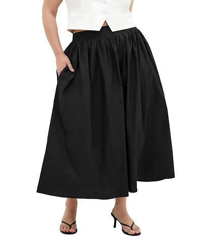 City Chic Plus Maci A-Line Midi Skirt