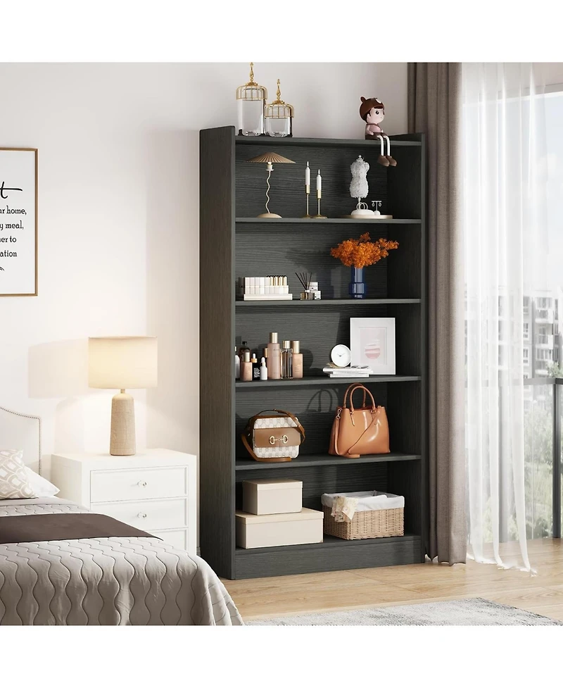 Tribesigns 71-inch Tall Bookcase, Modern 6-Tier Library Bookshelf with Storage Shelves for Bedroom Living Room