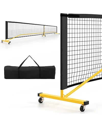Glintex Pickleball Net, 22 ft Regulation Size, 6 Lockable Wheels