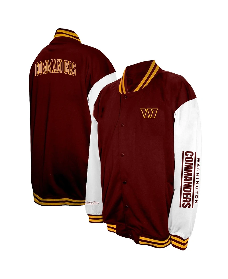 Profile Men's Burgundy Washington Commanders Big Tall Full-Snap Varsity Jacket
