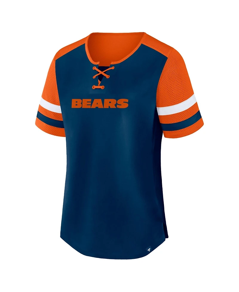 Fanatics Plus Chicago Bears Throwback Curl Route Lace-Up T-Shirt