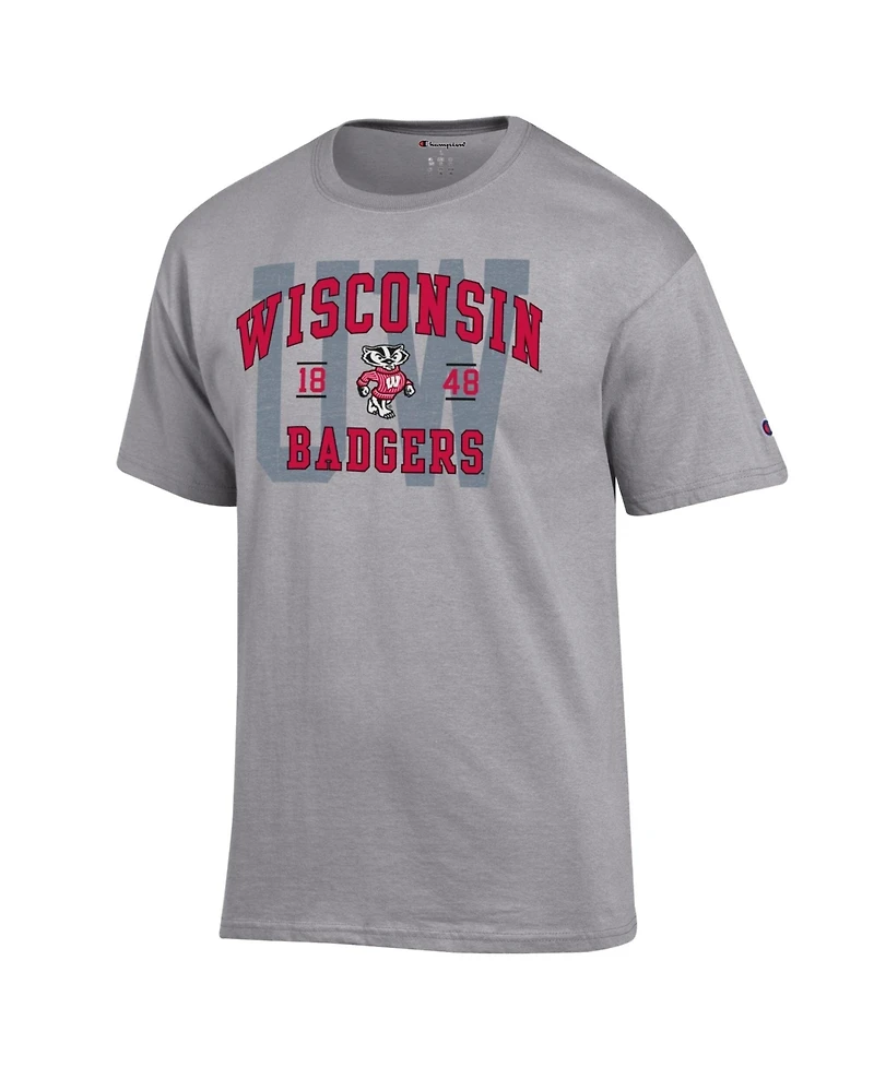 Champion Men's Heather Gray Wisconsin Badgers Varsity T-Shirt