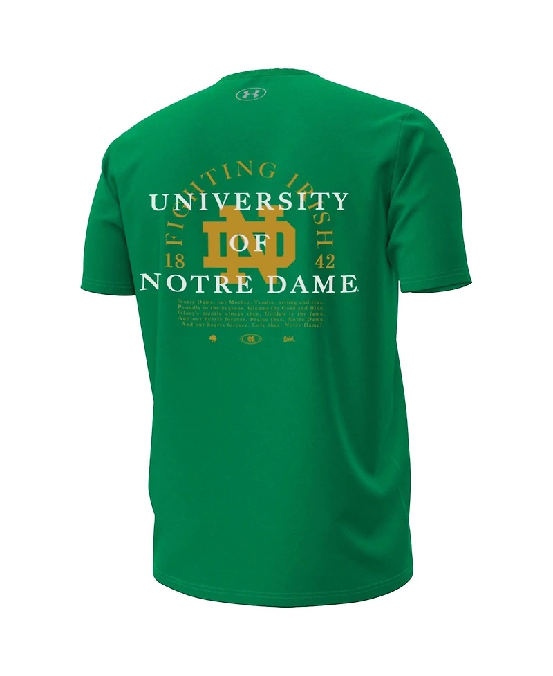 Under Armour Men's Ua Performance Cotton-Blend Collegiate Notre Dame Fighting Irish Screen Print Short-Sleeve Crewneck T-Shirt