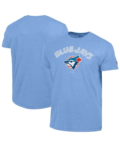 Champion Men's Toronto Blue Jays Cooperstown Wordmark Lockup Tri-Blend Crew Neck T-Shirt