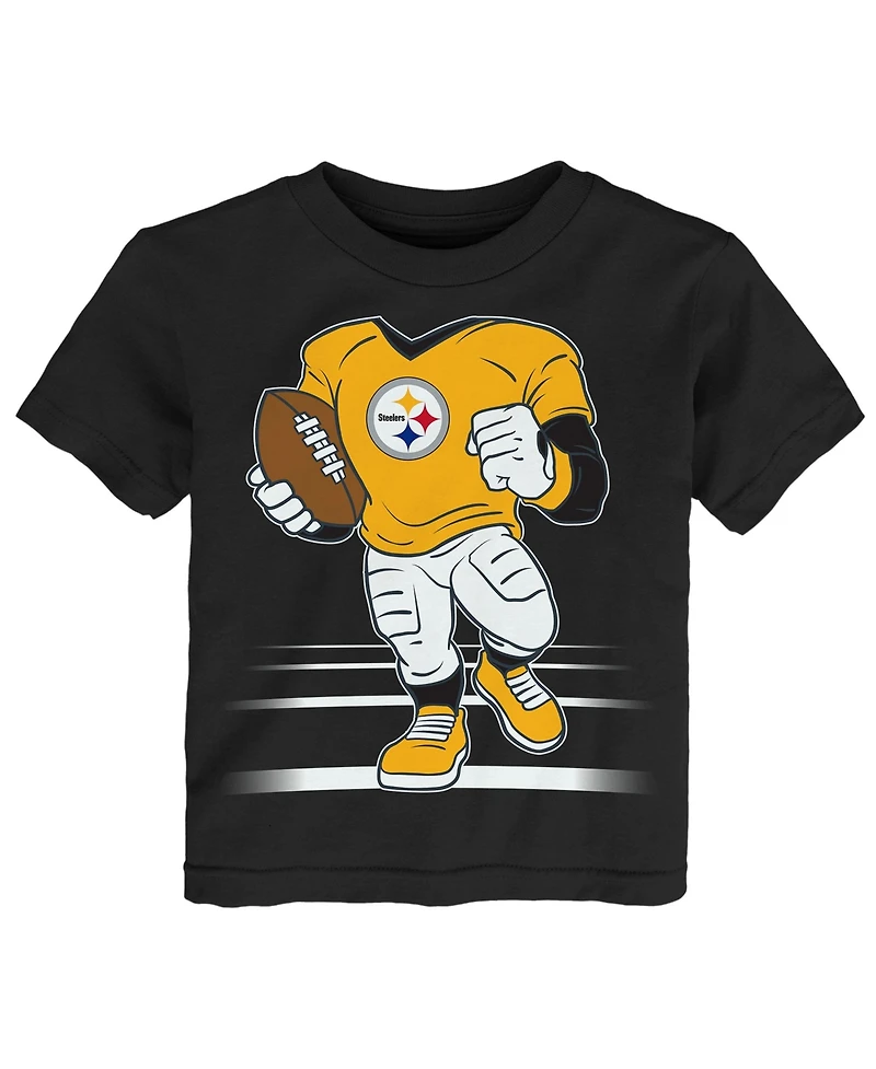 Outerstuff Toddler Boys' 2T-5T Pittsburgh Steelers Screen Print Crewneck T-Shirt