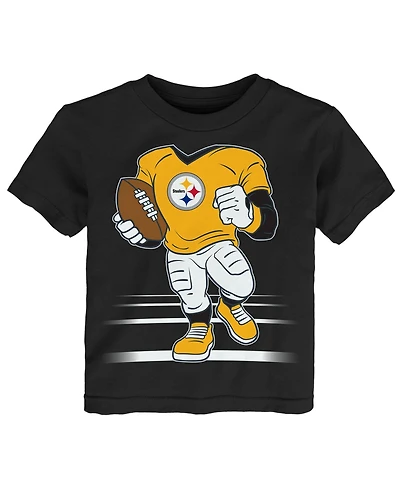 Outerstuff Toddler Boys' 2T-5T Pittsburgh Steelers Screen Print Crewneck T-Shirt