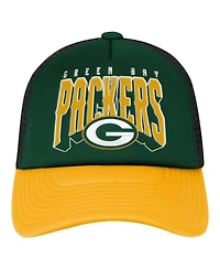 Outerstuff Big Boys and Girls Green Bay Packers Handoff Foam-Front-Panel Trucker Hat
