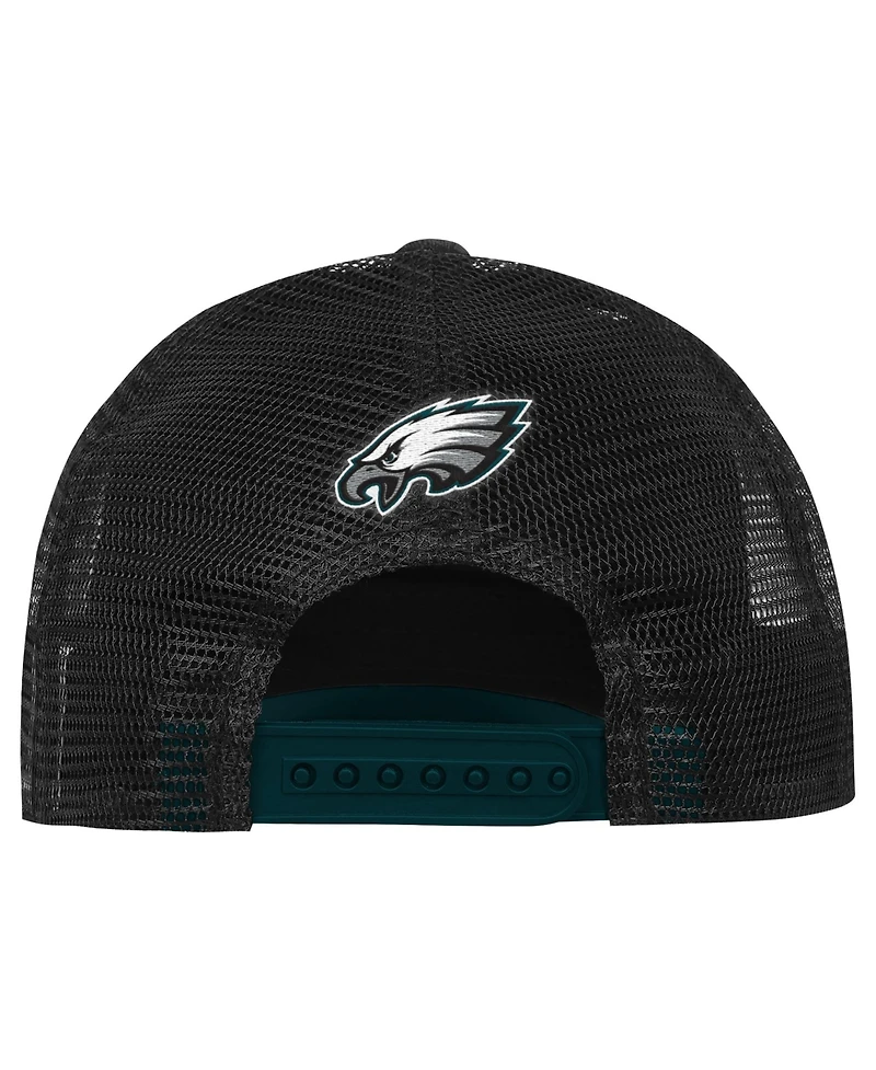 Outerstuff Big Boys' and Girls' Philadelphia Eagles Handoff Foam Front Panel Adjustable Trucker Hat