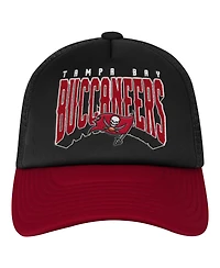 Outerstuff Big Boys and Girls Tampa Bay Buccaneers Handoff Foam Mesh Adjustable Trucker Hat