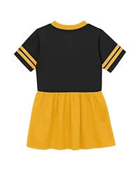Outerstuff Toddler Girls' 2T-5T Pittsburgh Steelers Stadium Lights V-Neck Short-Sleeve Fit & Flare Dress