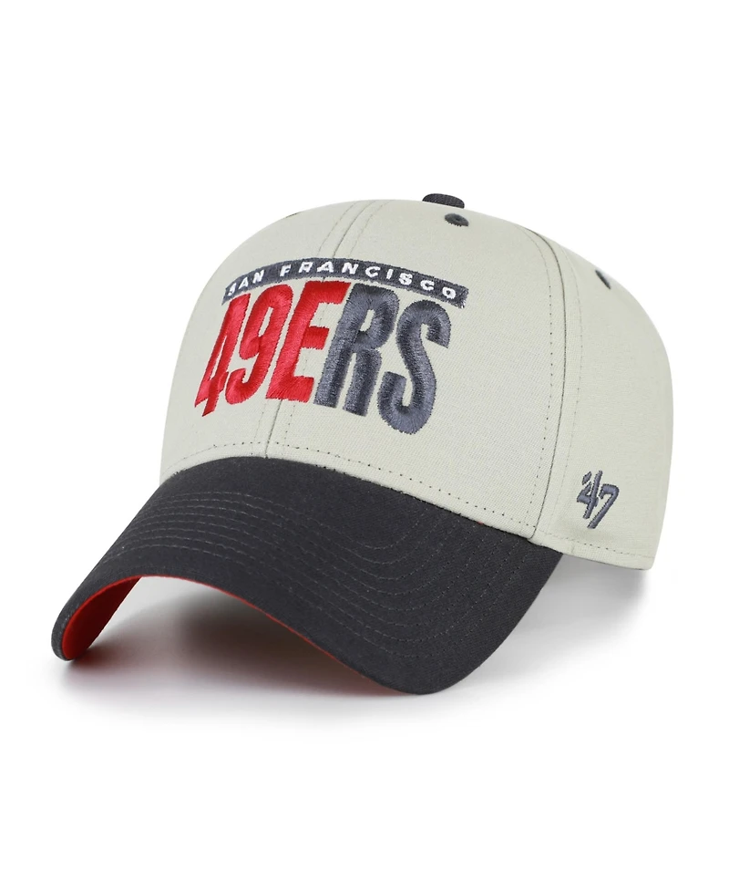 '47 Brand Men's Gray/Black San Francisco 49ers Half Block Text Mvp Adjustable Hat