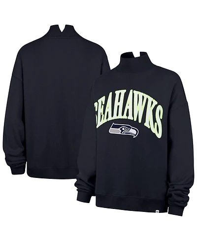 '47 Brand Women's Seattle Seahawks Vantage Mock-Neck Oversized Cropped Sweatshirt