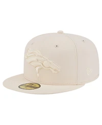 New Era Men's Cream Denver Broncos Color Pack 59FIFTY Fitted Hat