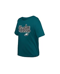 New Era Girls' 4-16 Philadelphia Eagles Flip-Sequin Boxy T-Shirt