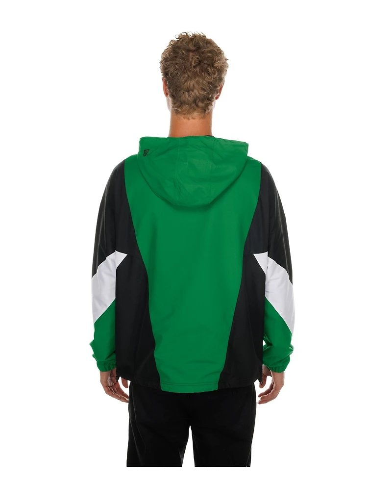 New Era Men's Kelly Green Philadelphia Eagles Quarter-Zip Windbreaker Jacket