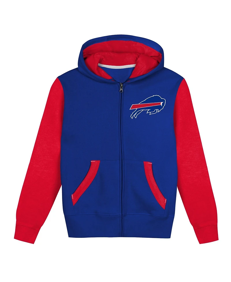 Outerstuff Toddler Boys' 2T-5T Buffalo Bills Color-Block Fleece-Lined Full-Zip Hoodie