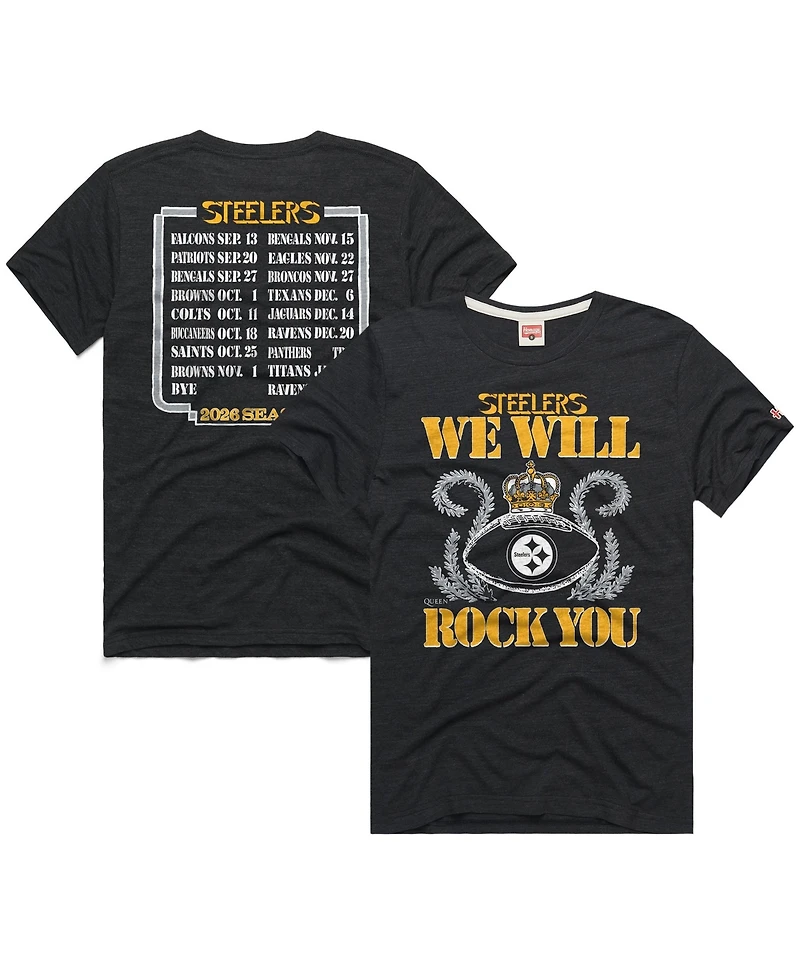 Homage Men's and Women's Pittsburgh Steelers Schedule Queen Tri-Blend T-Shirt