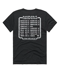 Homage Men's and Women's Charcoal Las Vegas Raiders 2026 Nfl Schedule Queen Tri-Blend T-Shirt