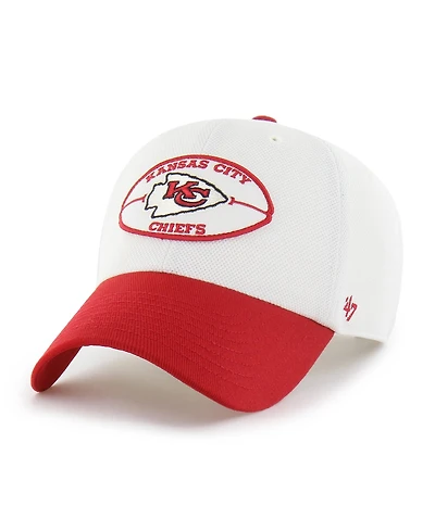 '47 Brand Men's White/Red Kansas City Chiefs Pique Patch Clean Up Adjustable Hat