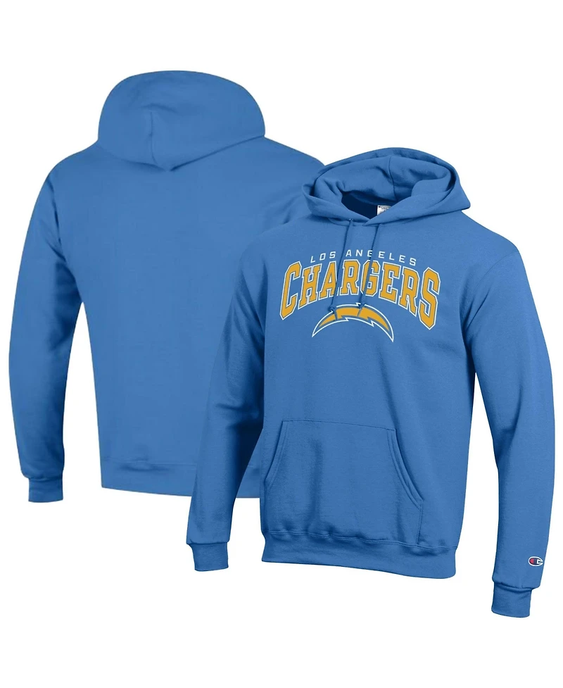 Champion Men's Los Angeles Chargers Powerblend Arch Over Logo Fleece-Lining Classic-Fit Hoodie