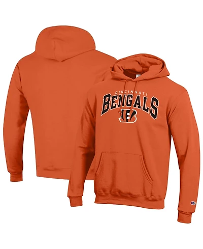 Champion Men's Cincinnati Bengals Powerblend Arch over Logo Fleece-lined Screen Print Hoodie