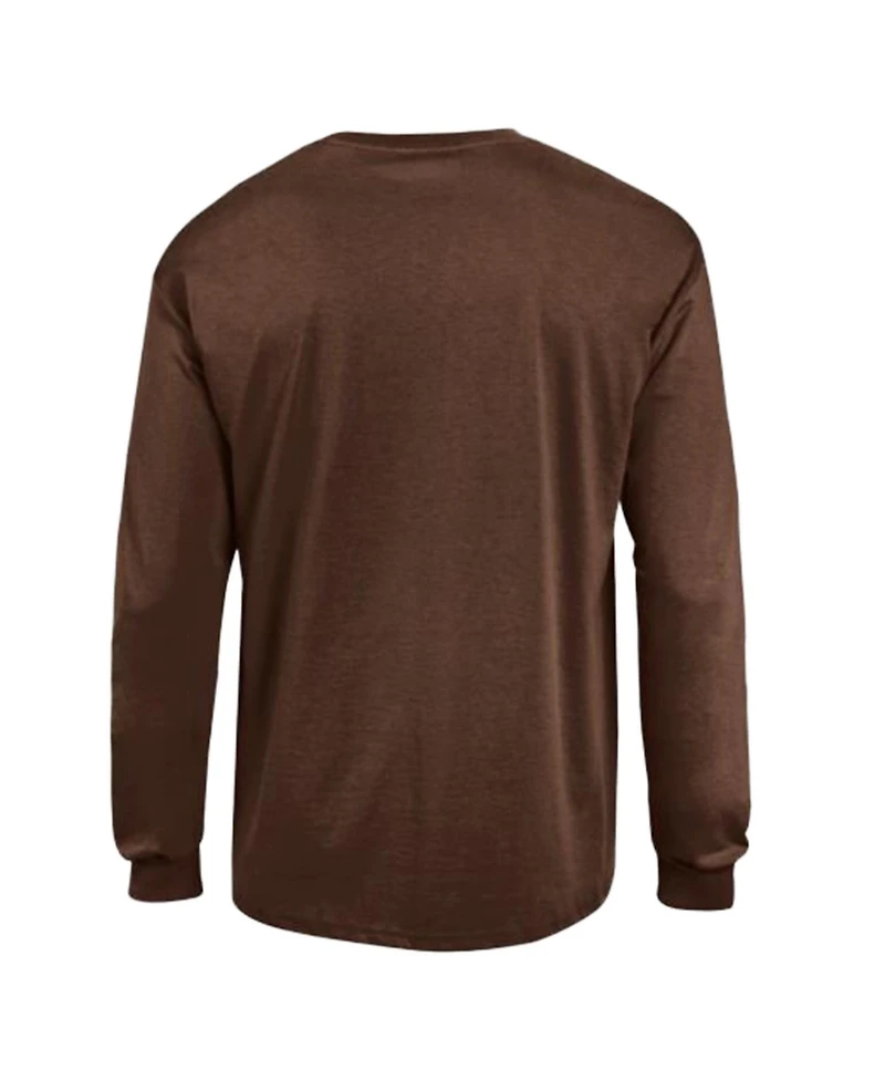 Champion Men's Cleveland Browns Arch Over Logo Long Sleeve Relaxed-Fit Screen-Print T-Shirt
