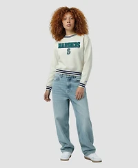 Champion Women's Seattle Mariners Reverse Weave Rib-Knit Sweatshirt