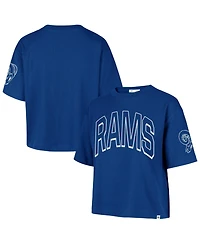 '47 Brand Women's Los Angeles Rams Call Out Reed City Screen-Print Relaxed-Fit Short-Sleeve T-Shirt
