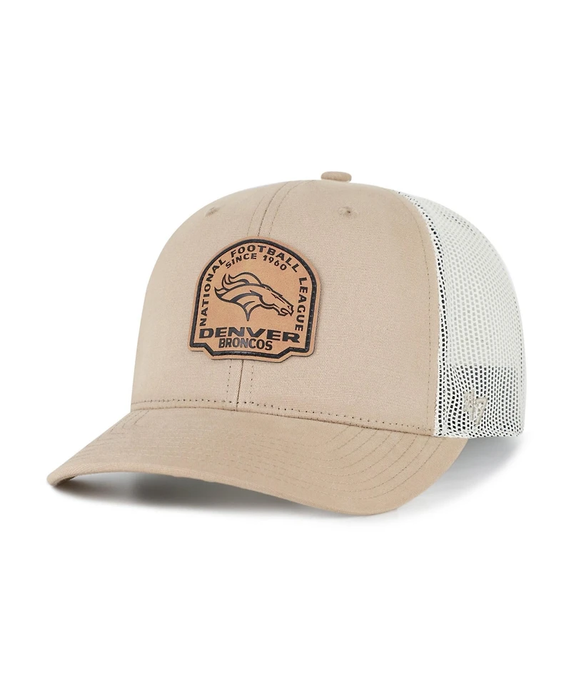 '47 Brand Denver Broncos Trucker Adjustable Leather-Applique Hat