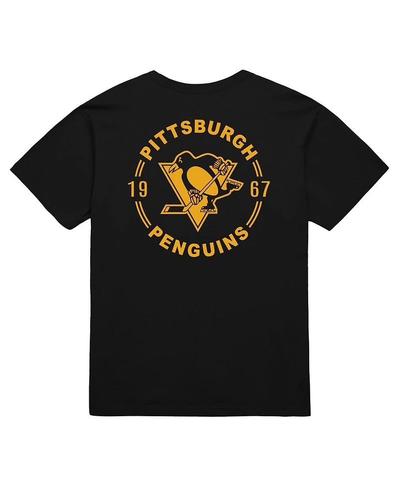 Mitchell & Ness Men's Black Pittsburgh Penguins Core Penalty Box 3.0 T-Shirt