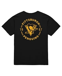 Mitchell & Ness Men's Black Pittsburgh Penguins Core Penalty Box 3.0 T-Shirt