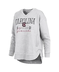 Pressbox Women's South Carolina Gamecocks Marcus East Hall Dropped-Shoulder Long-Sleeve V-Neck Sweatshirt