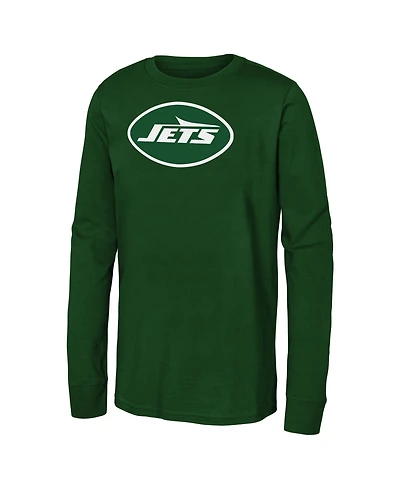 Outerstuff Boys' and Girls' New York Jets Crewneck Long Sleeve T-Shirt