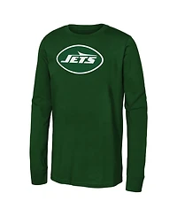 Outerstuff Boys' and Girls' New York Jets Crewneck Long Sleeve T-Shirt