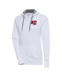 Antigua Women's Kansas City Chiefs Victory Full-Zip Thumbhole Hoodie