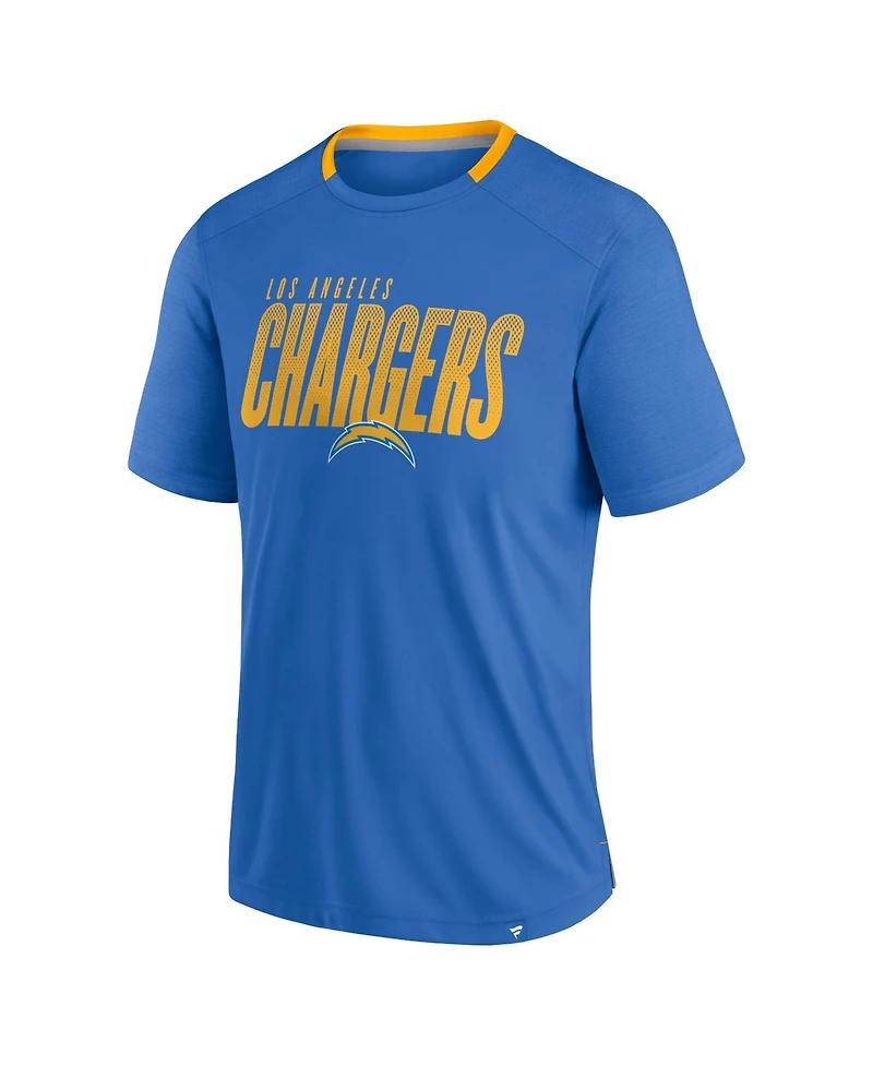 Fanatics Men's Los Angeles Chargers Defender Fade Slant Crewneck Short-Sleeve T-Shirt
