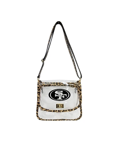 Logo Brands San Francisco 49ers Leopard Print Trim Clear Purse