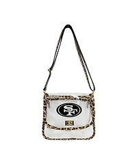 Logo Brands San Francisco 49ers Leopard Print Trim Clear Purse