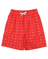 Wes & Willy Boys' 4-20 and Girls' 4-16 Kansas City Chiefs Fleur Four-Way-Stretch Swim Trunks