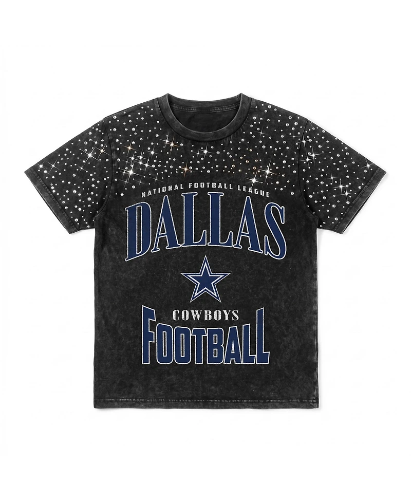 Gameday Couture Women's Dallas Cowboys the Zone Washed Micro Rhinestone T-Shirt