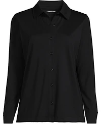 Lands' End Plus Long-Sleeve Button-Front Relaxed-Fit Button-Down Shirt