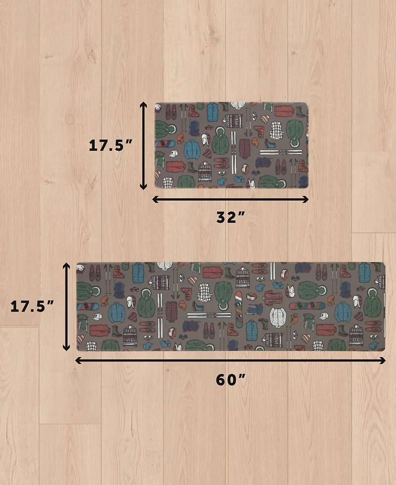 Eddie Bauer Winter Sportswear Non-Slip 2-Piece Kitchen Mat Set