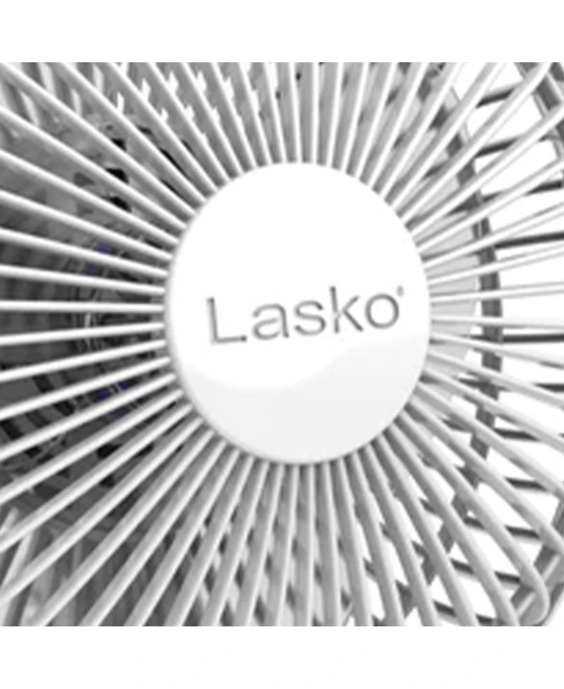 Lasko 6 Inch 2002W 2 Speed Personal Portable Table Fan with Storage Tray, White