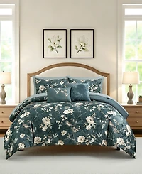 Macy's Midnight Floral All-Season 9-Piece Comforter Set, Full
