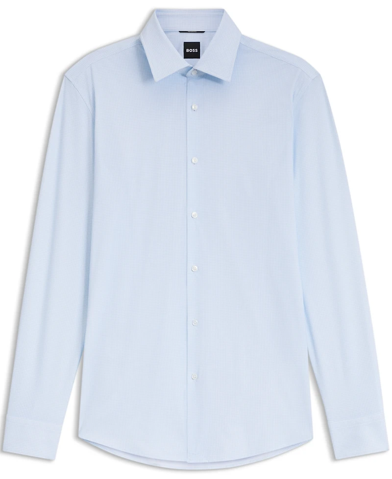 Boss by Hugo Men's Printed Performance-Stretch Jersey Slim-Fit Dress Shirt