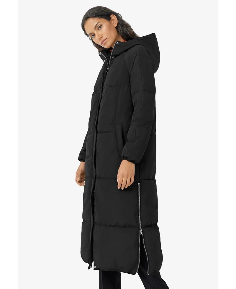 ellos Women's Plus Maxi Side-Zip Puffer
