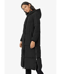 ellos Women's Plus Maxi Side-Zip Puffer