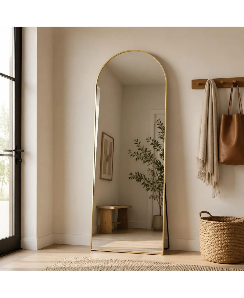 Phying 58 x 19 Inch Aluminum Alloy Frame Full Length Floor Mirror, Free Standing and Wall Mounted Dressing Vanity Mirror