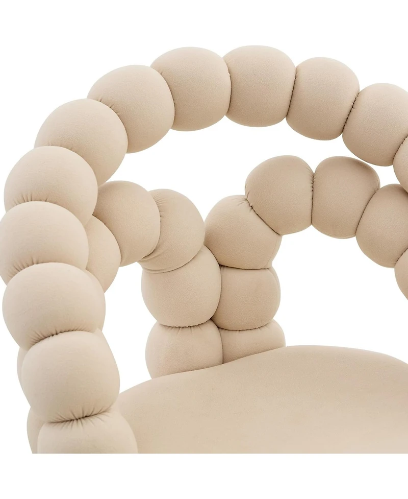 Rainsken Bubble Vanity Chair, Modern Velvet Adjustable Swivel Desk Chair with Wheels and Base for Makeup Room, Home Office and Bedroom