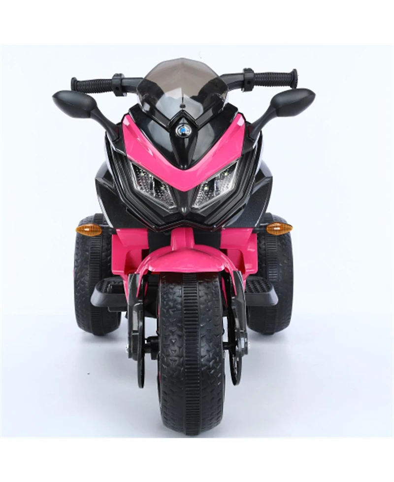 Yobtop Kids Motorcycle 3-Wheel with Manual Throttle, Led Light-Up Wheels & Training Wheels Ride-On Toy, Ages 3-6